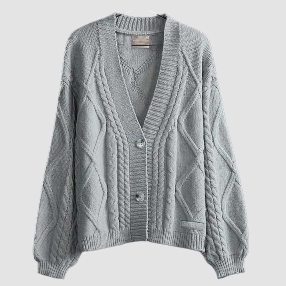 Taylor Swift The Tortured Poets Department Cardigan M/L Gray Cable Knit